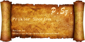 Prikler Szorina névjegykártya
